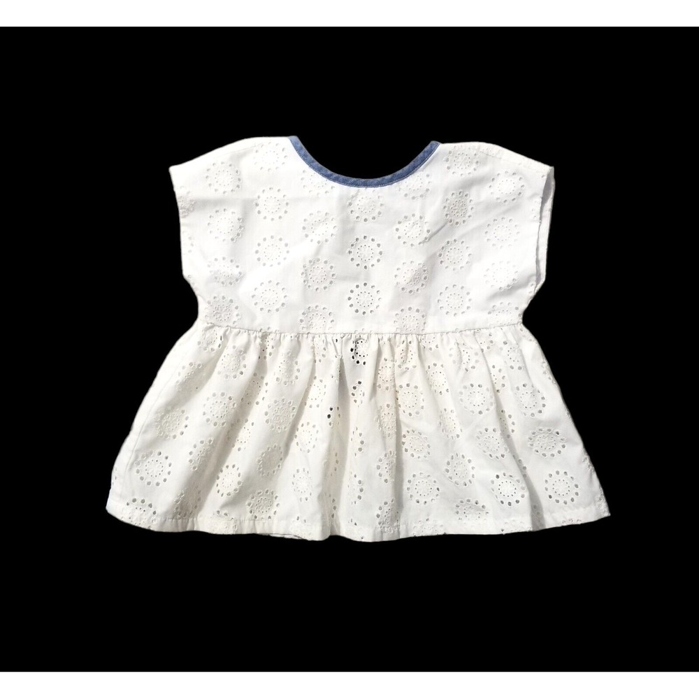 Kellys Kids Top Girls 5 6 Girls White‎ Eyelet Blouse